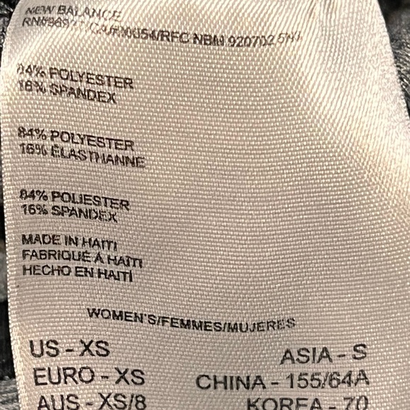 NEW BALANCE NB Dry Black Gray Athletic Leggings White Logo Left Leg Womens XS - Picture 8 of 9